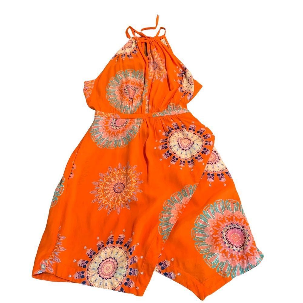 Floreat Livia Orange Mini Halter Dress 6